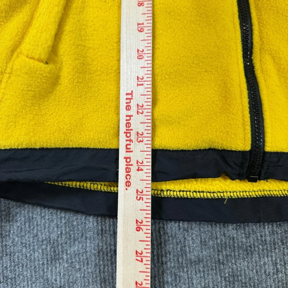 The North Face Denali Fleece Jacket Mens Small Yellow Black Full Zip Pit Zips